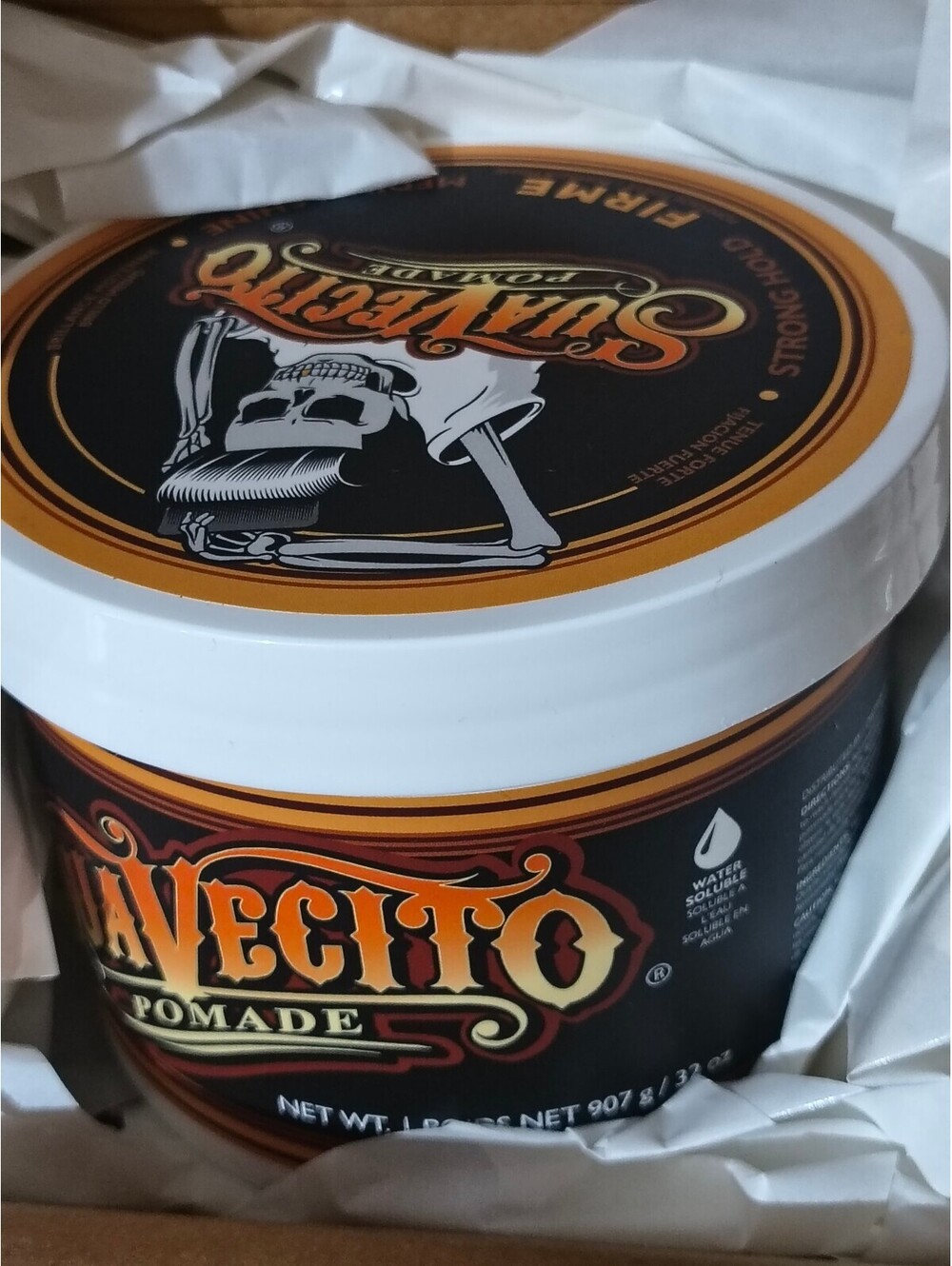 Suavecito Strong Hold Hair Pomade For Men, 32 oz - Medium Shine Water Ba